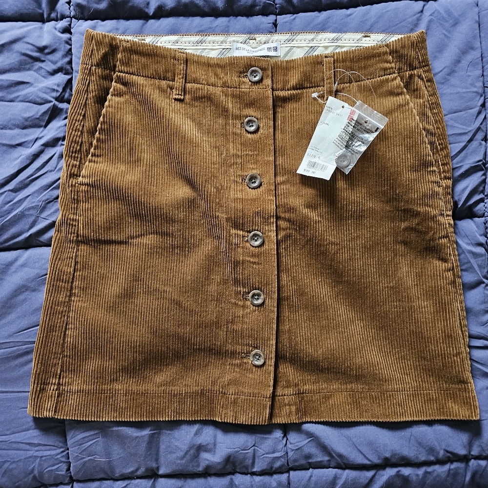 Uniqlo corduroy brown mini skirt